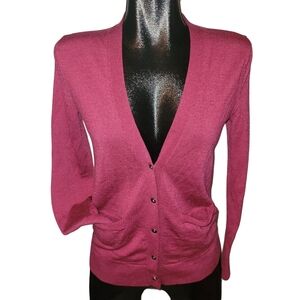 Gap 100% Merino Wool Pink Cardigan Sweater Small